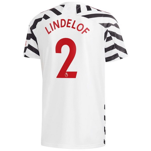 Camiseta Manchester United NO.2 Lindelof Tercera Equipación 2020-2021 Blanco